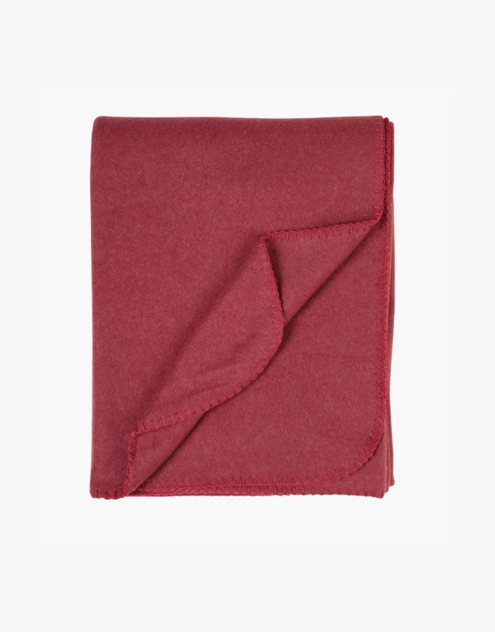 Fleecepläd mörkröd - 130x170 cm mörkröd - 1