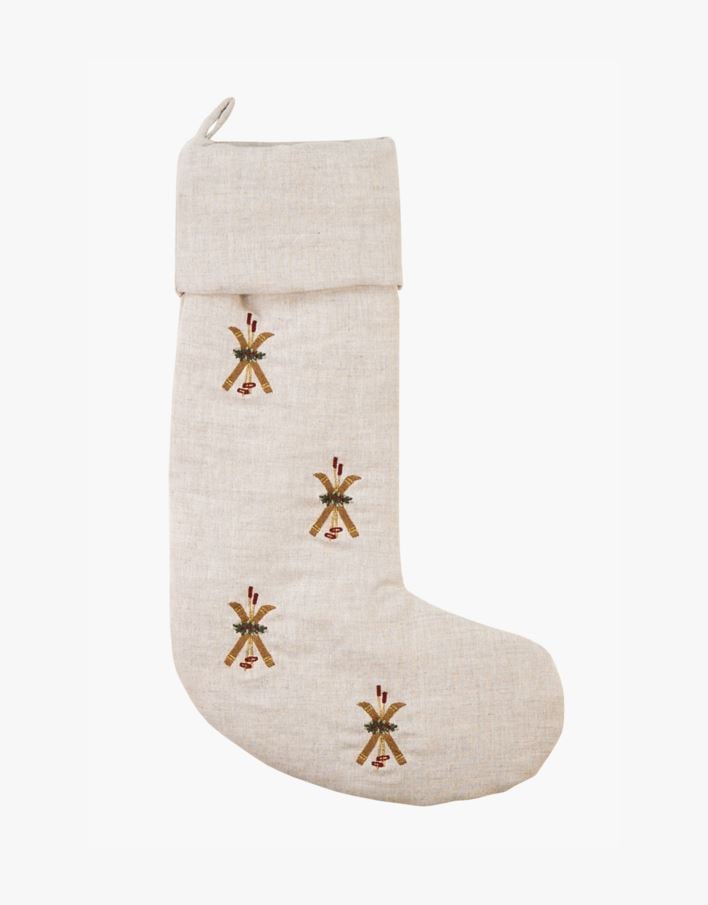 Julstrumpa beige - 18x45 cm beige - 1