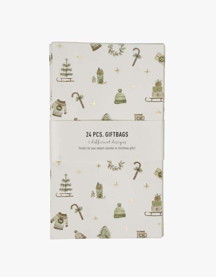 Kalenderpåsar, 24 st. multi/grön - 14x24x6,5cm multi/grön - 1