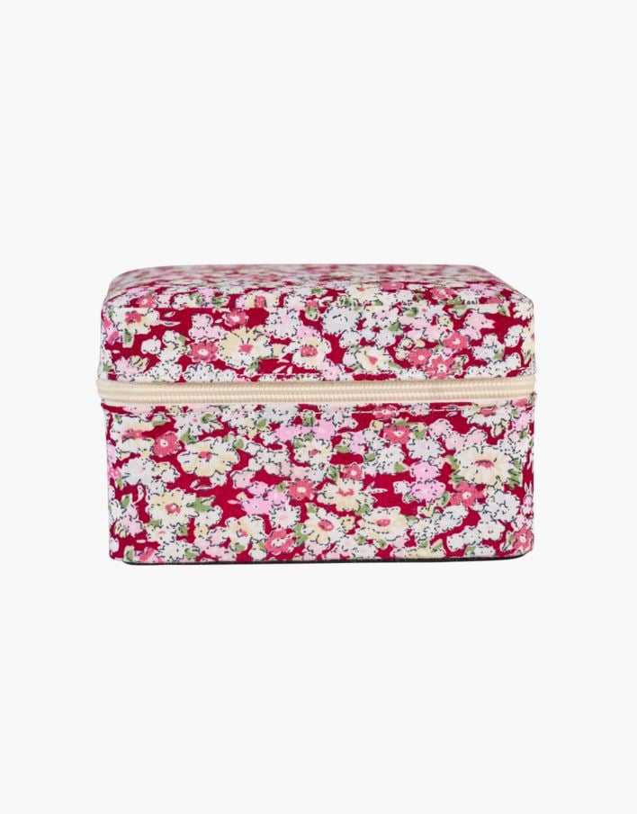 Smyckeskrin med dragkedja multi/röd - 11x11 cm multi/röd - 1