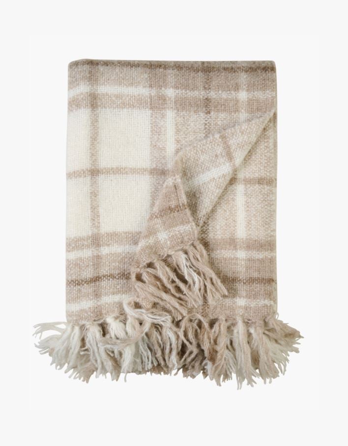 Ullpläd beige - 130x170 cm beige - 1