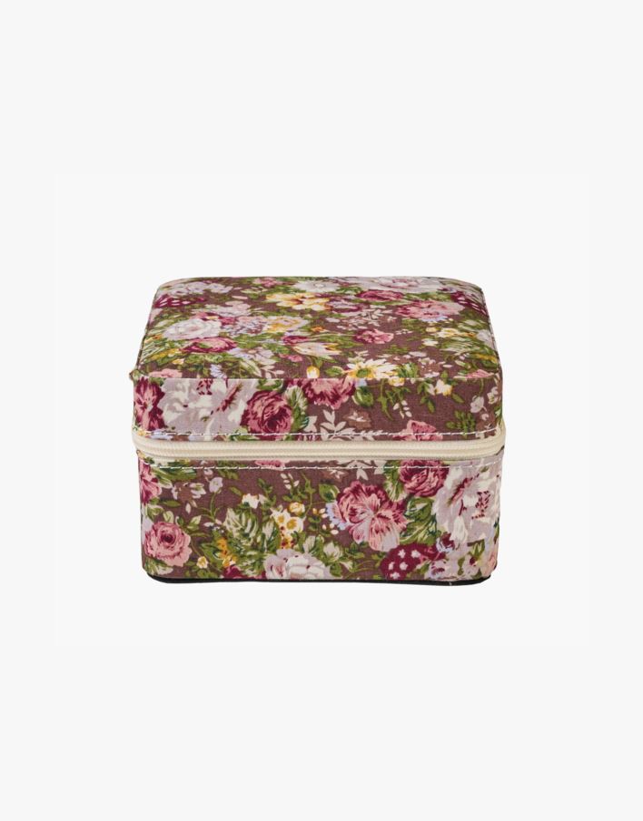 Smyckeskrin med dragkedja brun - 11x11 cm brun - 1