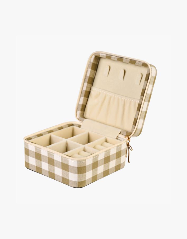 Smyckeskrin med dragkedja olivgrön - 11x11 cm olivgrön - 1