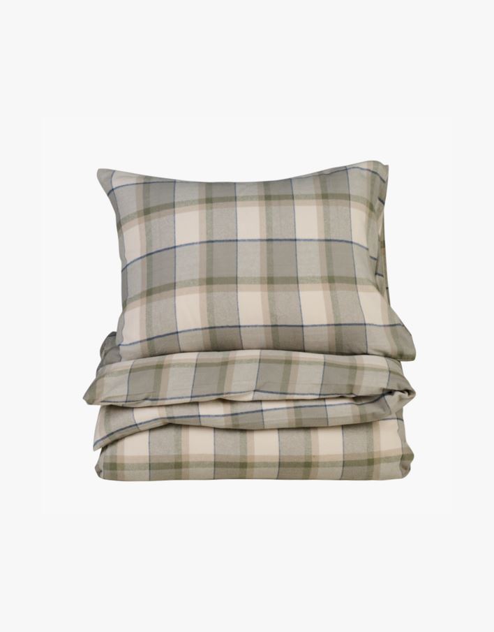 Påslakanset i garnfärgad flanell multi - 150x210 cm multi - 1