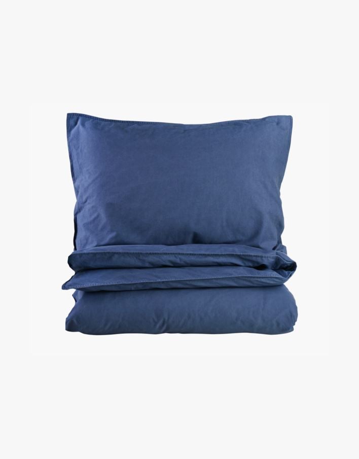 Påslakanset i bomull denimblå - 150x210 cm denimblå - 1