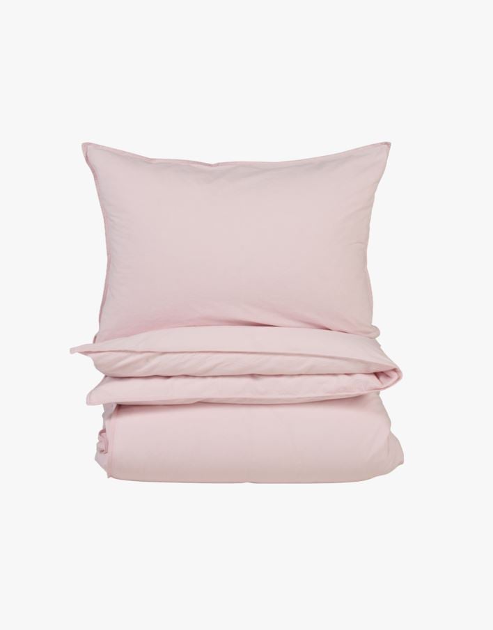 Påslakanset i bomull ljusrosa - 150x210 cm ljusrosa - 1