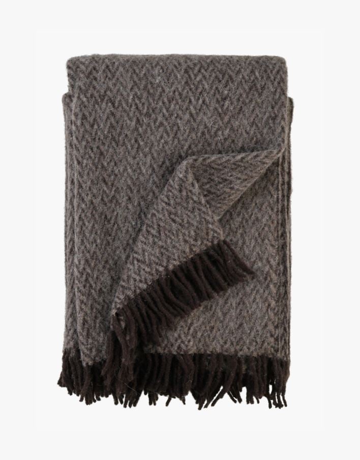 Ullpläd brun - 130x170 cm brun - 1
