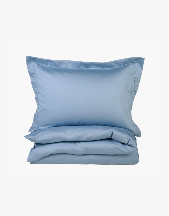 Påslakanset i egyptisk bomull satin himmelsblå - 150x210 cm himmelsblå - 1