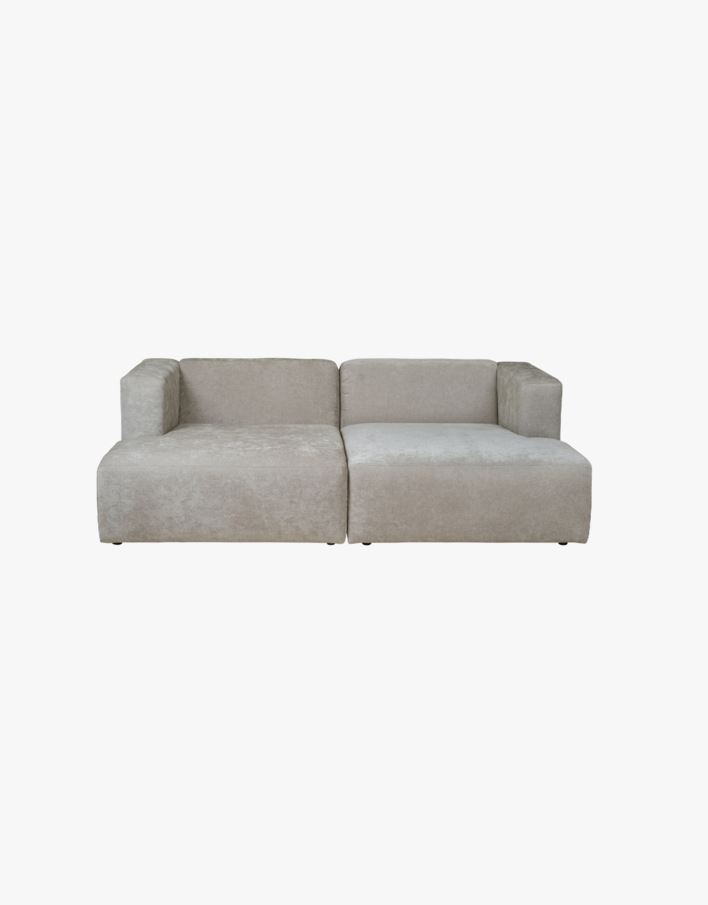 3-sits modulsoffa med schäslong grå - 228x154x73 cm grå - 1
