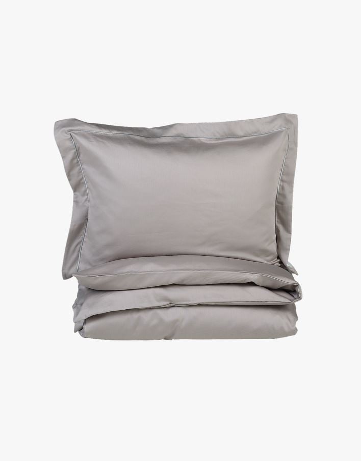 Påslakanset i egyptisk bomull satin ljusgrå - 150x210 cm ljusgrå - 1
